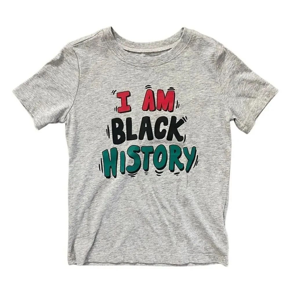 Carter’s 5T I Am Black History Toddler Graphic T-Shirt Gray Cotton Blend